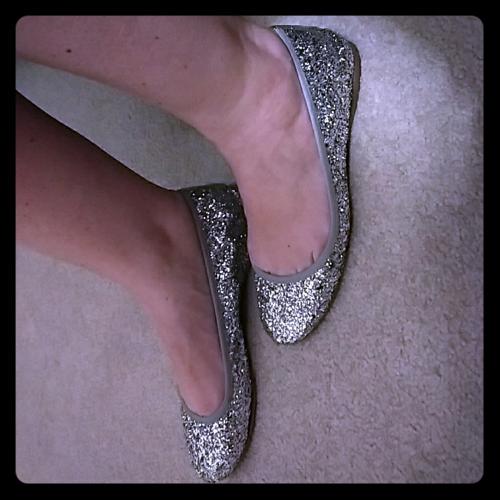 J.Crew Glitter Ballet Flats